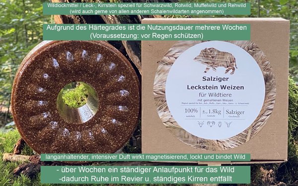Wildlutscher Leckstein salziger Weizen | lockt, bindet und lenkt Wild