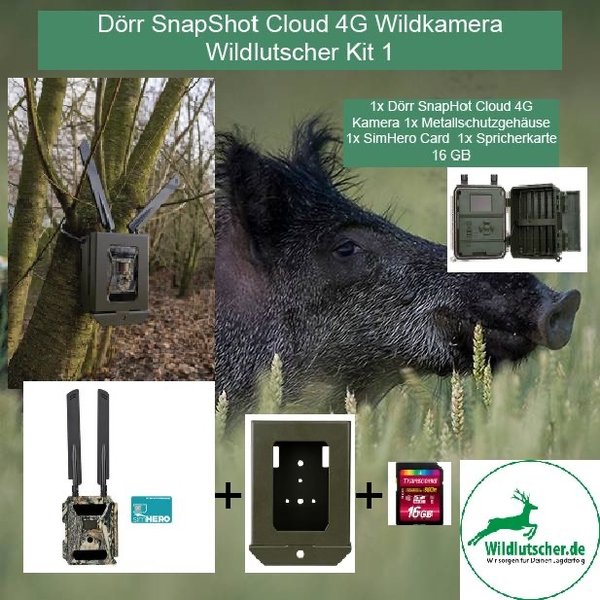 Wildkamera Dörr SNAPSHOT Cloud 4G Kit Nr.1 + Metallschutzgehäuse + SimHero Karte