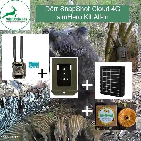 Wildkamera Dörr SNAPSHOT Cloud 4G Kit All-in inkl. Spezial Leckstein süßer Körnermais