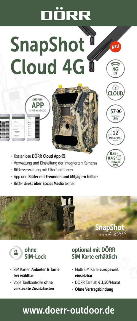 Wildkamera Dörr SNAPSHOT Cloud 4G + Wildlutscher Spezial Leckstein Körnermais 3kg