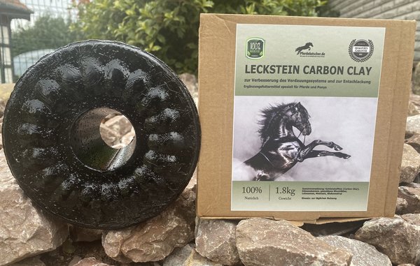 Pferdelutscher Leckstein Carbon Clay |Verdauung |Entschlackung
