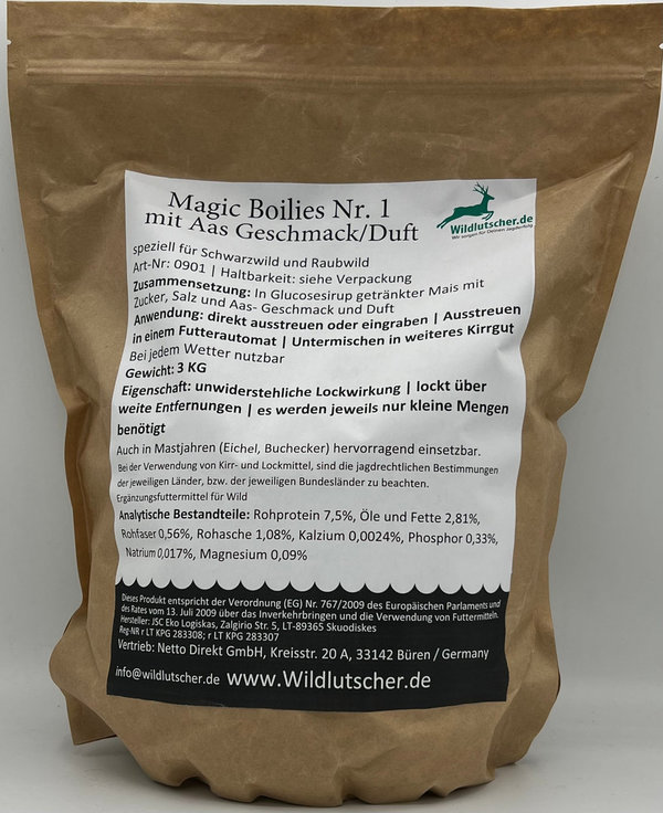 Wildlutscher Magic Boilies Nr.1 Aas Duft |lockt, bindet und lenkt Wild